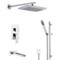 Tub and Shower Faucet Set with Handheld and Rain Shower Head